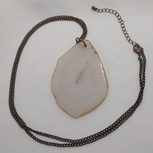 🏷️ Agate Slice Geode Necklace over 30"